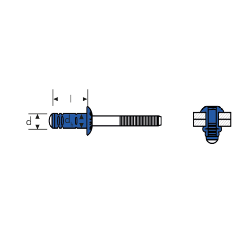 Nit zrywalny wysokoobciążalny G-Bulb łeb płaski Stal/Stal 6,4 x 25 - 1000 szt. Gesipa kod: 1433932 - 3